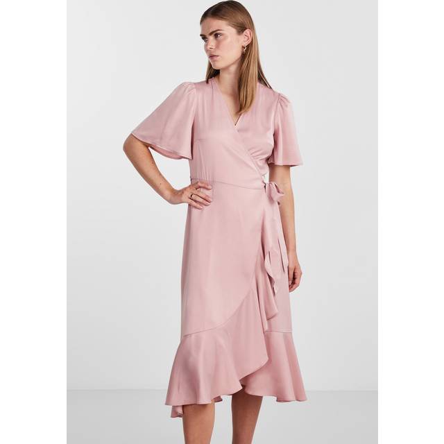 YAS Yasthea 2/4 Midi Wrap Dress S. Noos |Rosa |XS
