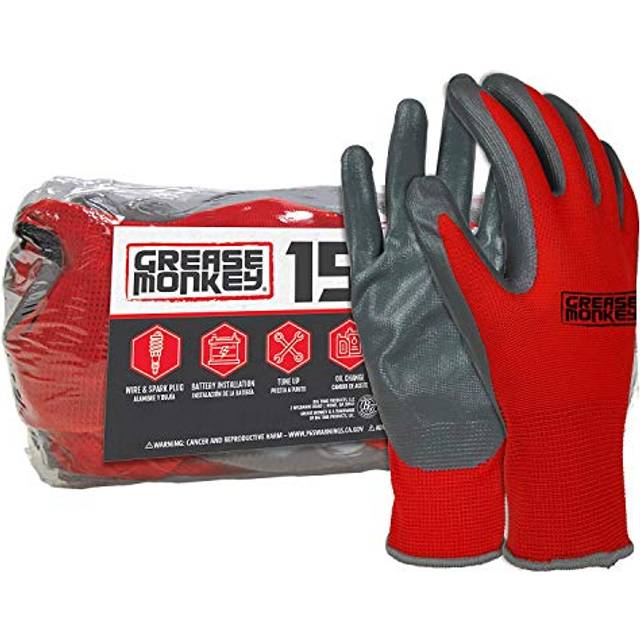 Grease Monkey General Purpose Nitrile Coated Work Gloves, Size Large, 15 Pack