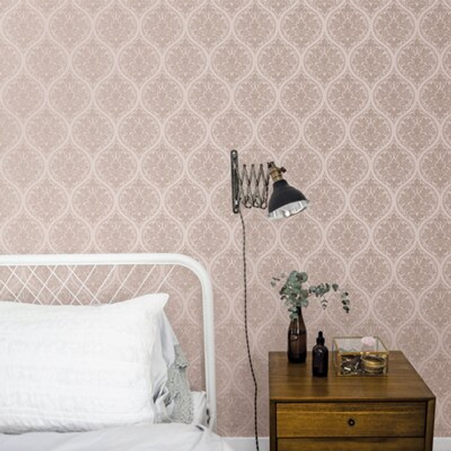 Emporium 10m x 53cm 3D Embossed Metallic Finish Wallpaper Roll - Pink Gold (30,480cm L X 134.62cm W)