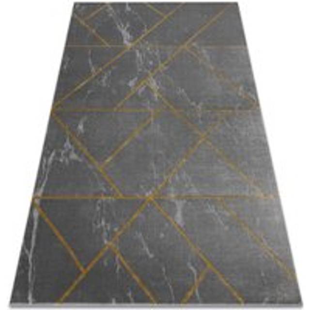 Rugsx - Exclusive emerald Carpet 1012 glamour, stylish geometric, marble grey / gold grey 80x150 cm