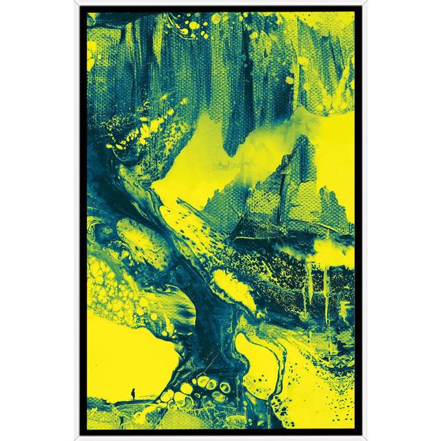Isolation Comes in Green by Stoian Hitrov - Floater Frame Painting on Canvas (101.6cm H X 66.04cm W)