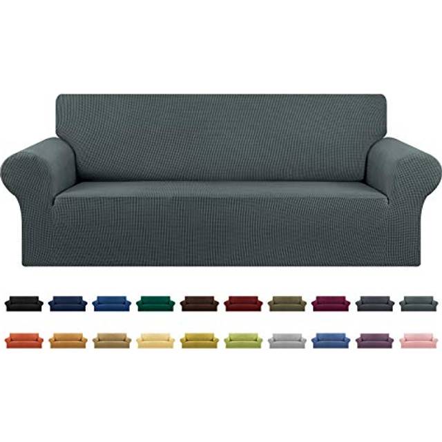 KEKUOU Stretch Sofa Cover Slipcover  Couch Covers for 3 Cushion Couch Sofa 7994 Furniture Protector 3 Seater Sofa with El