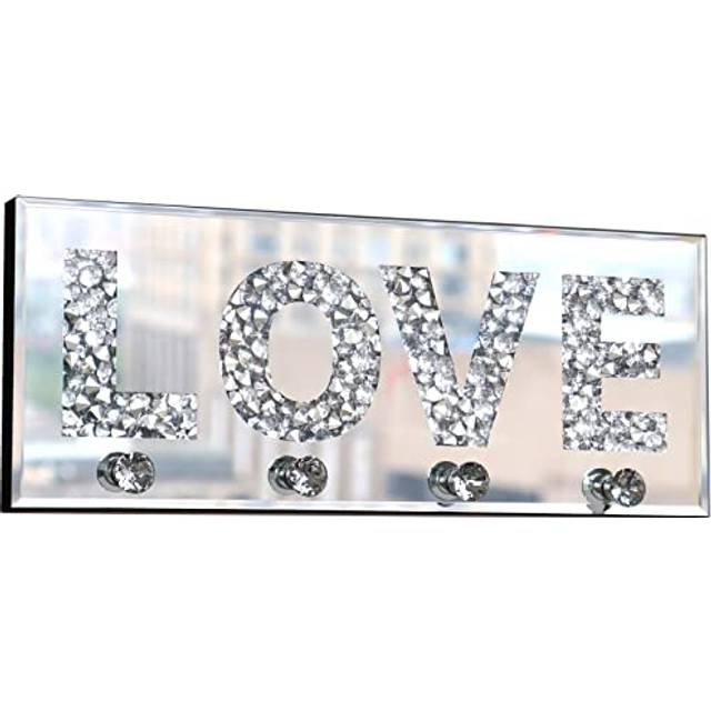 Crush Diamond Mirrored Love Letter Plaque Sign for Wall Decor  Crystal