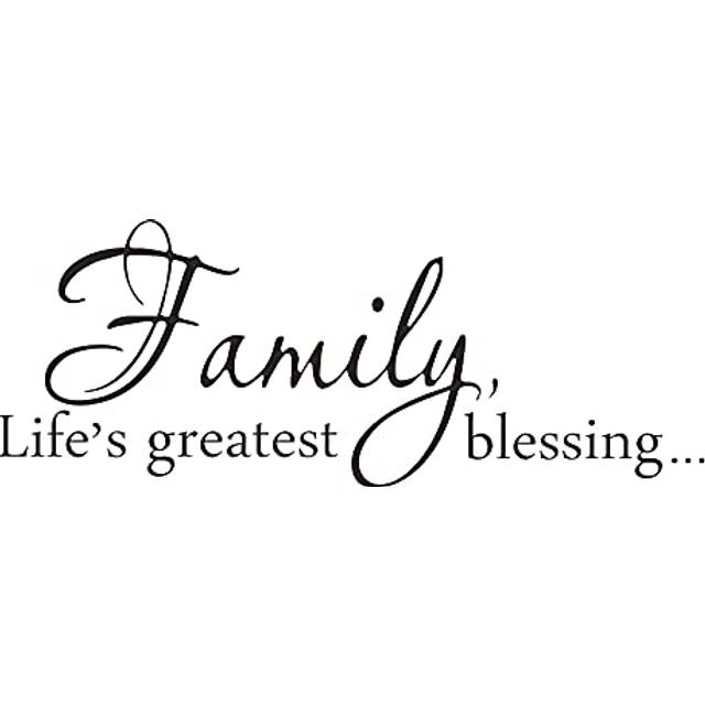 Family Life's Greatest Blessing Vinyl Wall Decal Removable Stickers for Home Art Decor Inspirational Quote Saying for Living Room Bedroom 22 x 8.3