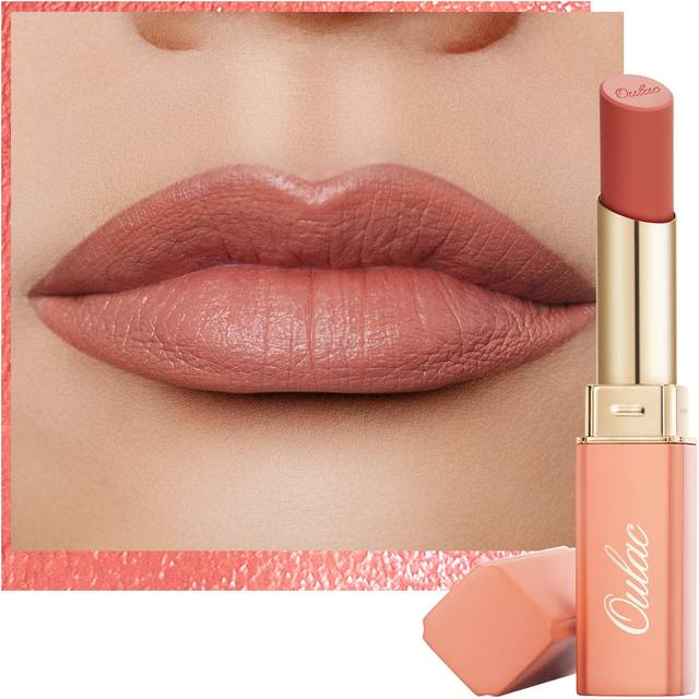 Oulac Nude Matte Lipstick for Women  Lipstick & Blush Duo  Peach Creamy Soft Satin Finish Lipsticks Moisturising Formula Rich Color Lightweight  Rose