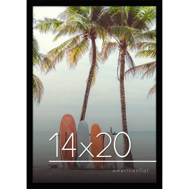 Americanflat 14x20 Picture Frame in Black - Engineered Wood with Polished Plexiglass - Horizontal and Vertical Formats for Wall