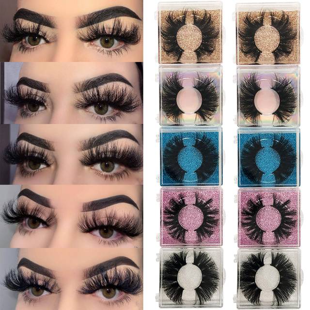 25MM Mink Eyelashes Wholesale Ninglash 10 Pack False Eyelashes  Christmas Gifts for Women Dramatic Real Mink EyeLashes  Thick HandMade Full Strip Lash