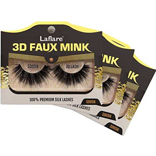 Laflare Silk Lashes 3D FAUX MINK Eyelashes  Light  Reusable  Handmade  Natural Looking  Professional Easy to Apply Eyelashes in a Knitted Style1-3 PAC