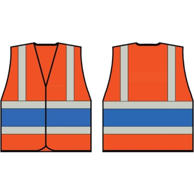 Beeswift Orange Hi-Vis Vest with Royal Band - Size 3XL