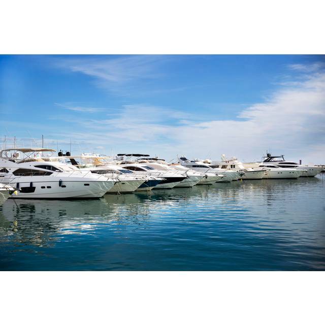 Luxury Yachts Docked by Alexe Marcel - Wrapped Canvas Photograph (20cm H x 30cm W x 3.8cm D)