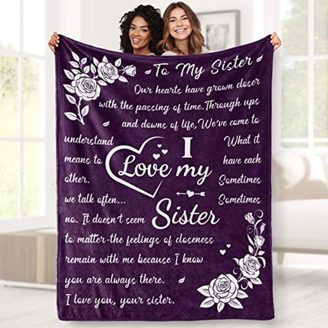 Sister Blankets from Sister  Sister Birthday Gifts from Sister  Best Friend Bestie Birthday Gifts for Women  Sisters Gifts from Sister on Christmas Va