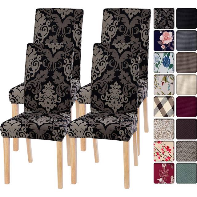 SearchI Dining Room Chair Covers Slipcovers Set of 4 Spandex Super Fit Stretch Removable Washable Kitchen Parsons Chair Covers Protector for Dining Ro