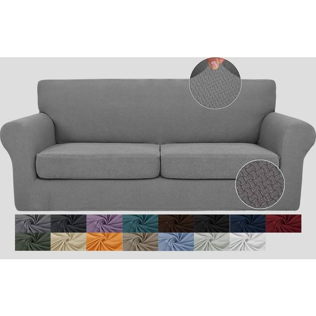 JIVINER Newest 3 Pieces couch covers for 2 cushion couch Stretch Sofa Slipcover with 2 Extra Large Seat cushion covers Thick Fitted Loveseat Sofa cove