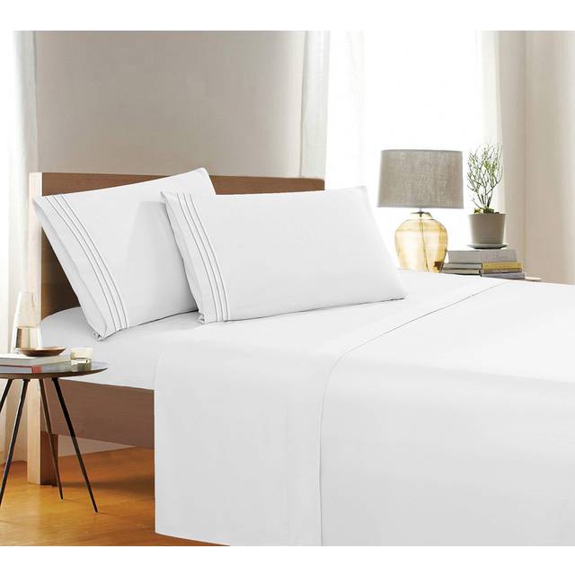 Elegant Comfort 1500 Premier Wrinkle & Fade Resistant Hotel Quality 4-Piece Bed Sheet Set Ultra Soft Luxurious Bed Sheet Set Includes Flat Sheet  Fitt
