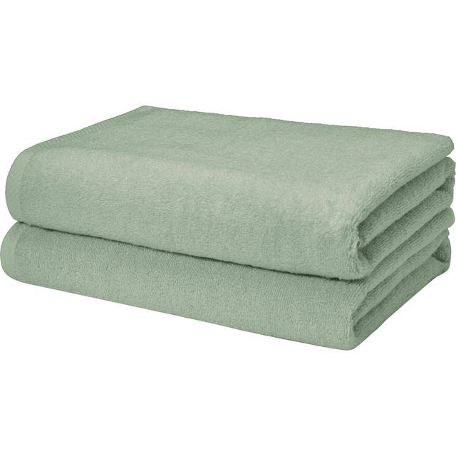 "Amazon Basics 100% Cotton Quick-Dry Lightweight Moisture Absorbing Bath Towel  2-Pack  Seafoam Green  54"""""""" x 30"""""""""
