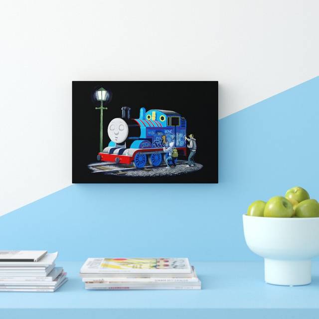 &#39;Thomas the Tank Graffiti&#39; Wrapped Canvas Graphic Art Print (35.6 cm H x 50.8 cm W)