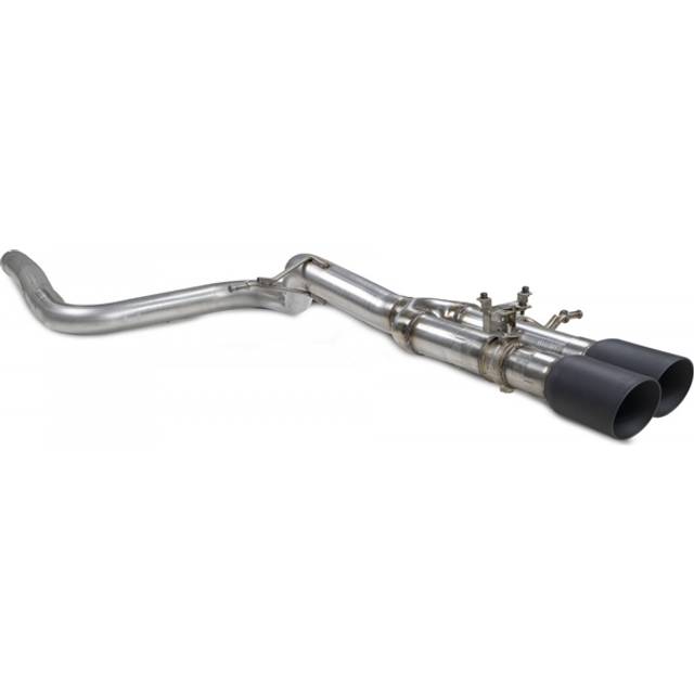 &#34;Scorpion Non-Resonated 2.75&#34; Predator GPF Back Exhaust System - Valved&#34; - 2x 90mm Round Daytona Black Ceramic Tailpipes