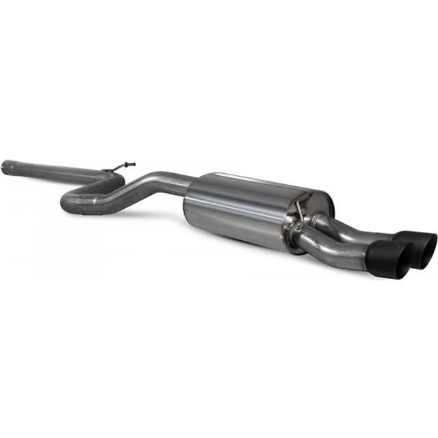&#34;Scorpion Non-Resonated 2.75&#34; GPF Back Exhaust System&#34; - 2x 90mm Round Daytona Ceramic Black Tailpipes