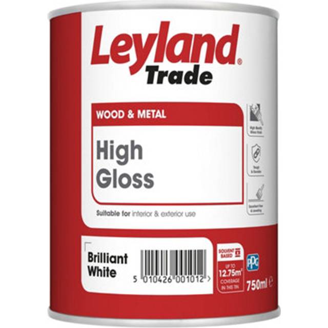 Leyland Trade High Gloss Paint - Brilliant White - 750ml