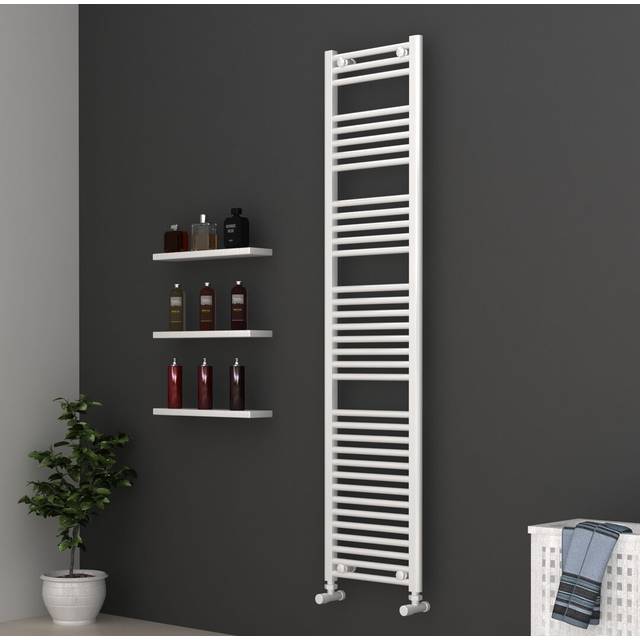 ADIGE Radiators Adige White Heated Towel Rail - Slim 400mm Wide, 1750mm High - One Size