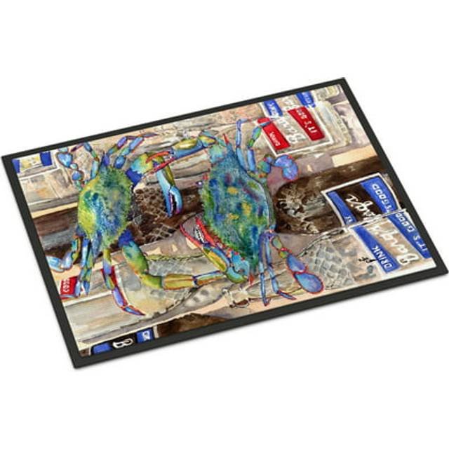 """""Caroline's Treasures Blue Crabby Bottles of Barqs Rootbeer Indoor or Outdoor Mat  24"""""""" x 36""""""""  Multicolor"""""