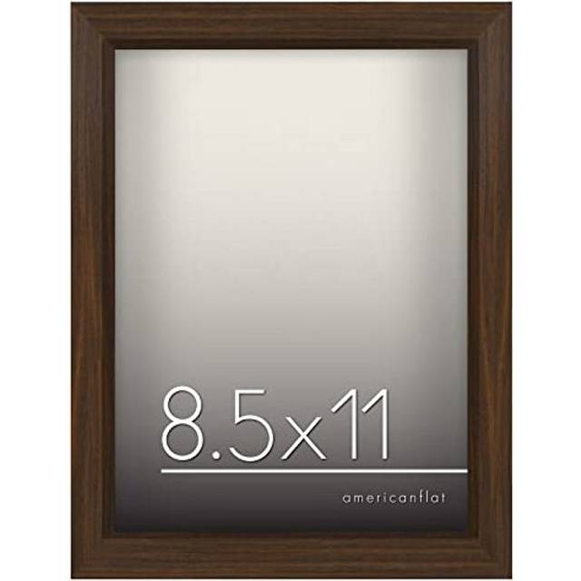 Americanflat 8.5x11 Shadow Box Frame in Walnut with Soft Linen Back - Engineered Wood with Shatter-Resistant Glass  and Hanging Hardware for Wall and