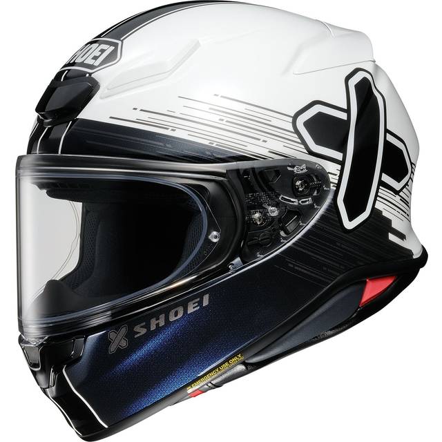 Shoei NXR 2 Graphic Motorcycle Helmet - Ideograph TC6 - Large (59-60cm), Black/blue/white