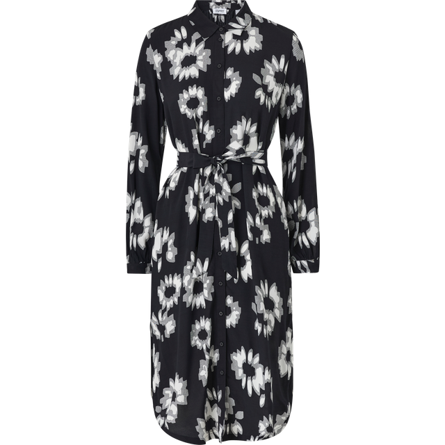 Esprit - Skjortklänning Aop Dress - Svart