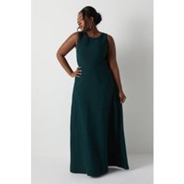 Plus Size Cowl Back Bridesmaid Maxi Dress - Green - 26