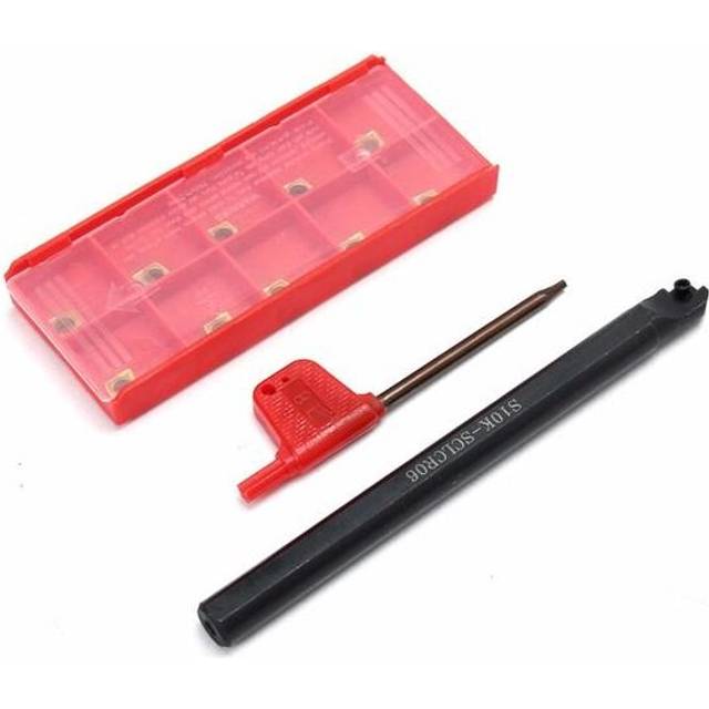 Turning Tool Holder Lathe Boring Bar With 10pcs CCMT060204-HM Carbide Inserts