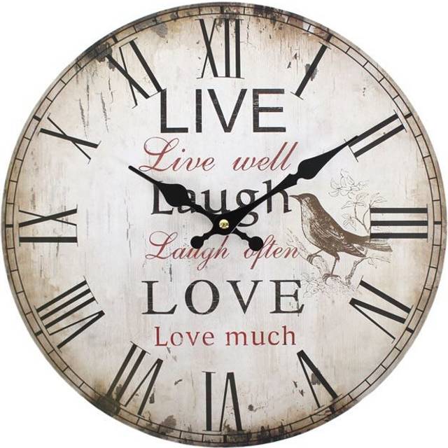 Rustic Effect Live Well, Laugh Often, Love Much Wall Clock