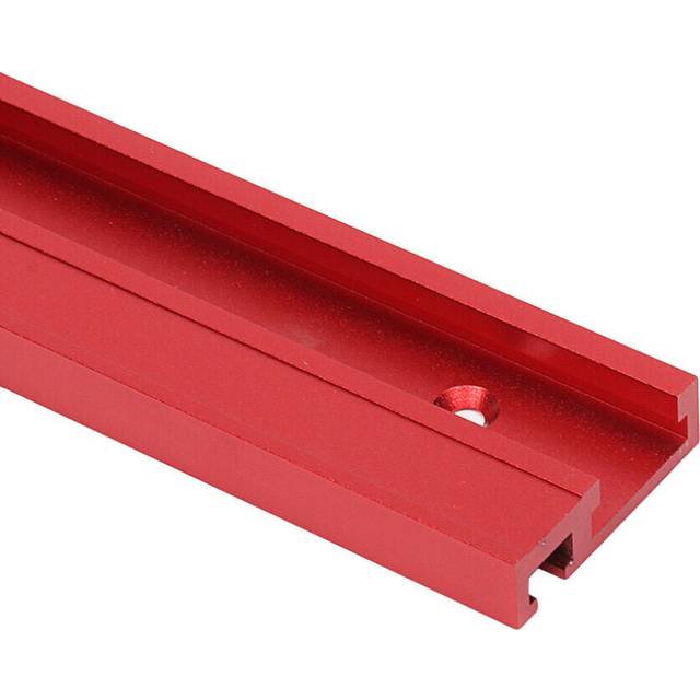 (400mm) 100-1220mm Red Aluminum Alloy 45 Type T-Track Woodworking T-slot Miter Track/Table Saw Router Miter Gauge