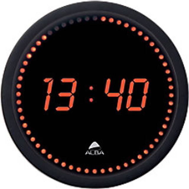 Alba Digital Wall Clock HORLED 30 x 4cm Black
