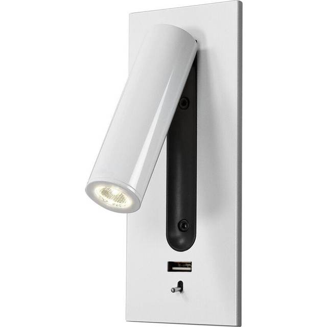 (White, 3000K) Wall Light Bed Headboard Reading Lights LED Wall Lamps 5V 2.1A USB Charger Switch Hotel Bedside Wall Sconces Lighting