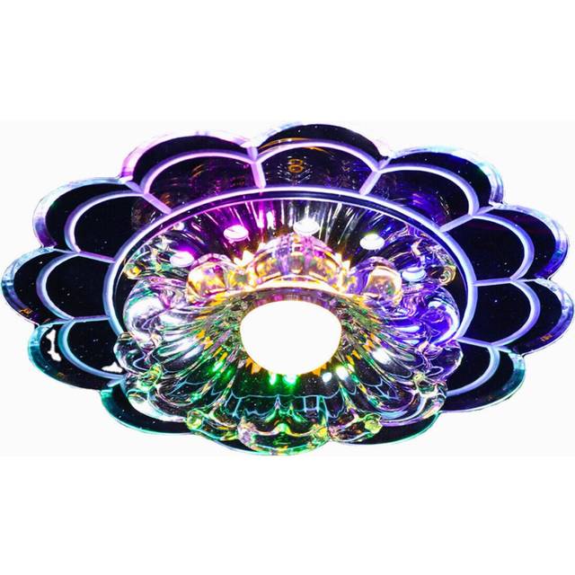(5W, Colored Light) 3/5W 7.9'' LED Crystal Ceiling Light Ultra Thin Flush Mount Kitchen Home Fixture