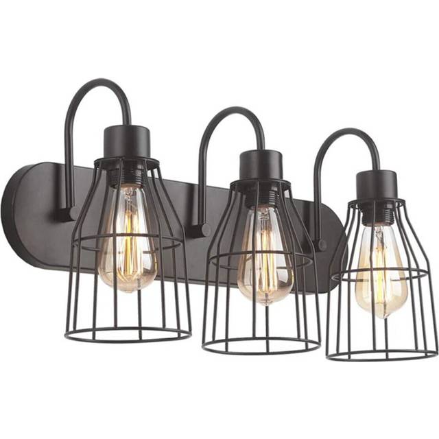 (E27) 3-Lamp Industrial Barn Wall Mount Lamp Retro Metal Sconce Light Fixture Without Bulb