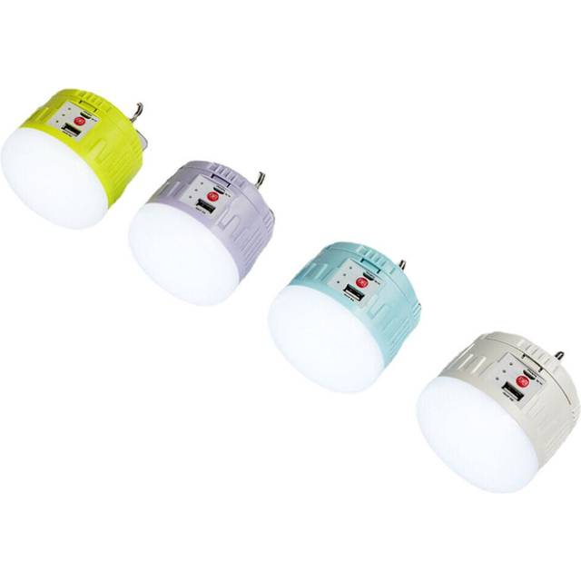(Yellow) 50W 10000K Solar LED Camping Light USB Rechargeable 4 Modes Adjustable Hanging Tent Lamp Power Bank