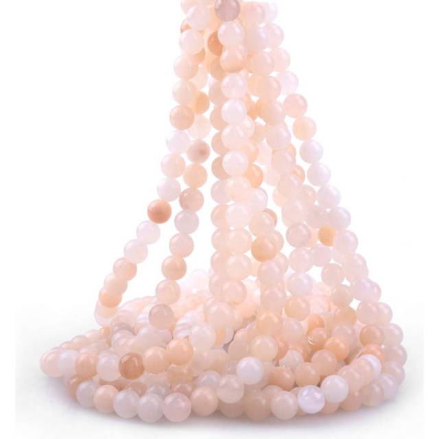 "ICAI Beads 6mm Natural Pink Aventurine Stone Round Loose Stone Beads for Jewelry Making DIY Crafts Design 1 Strand 15"""""""" APPR.63-65pcs"