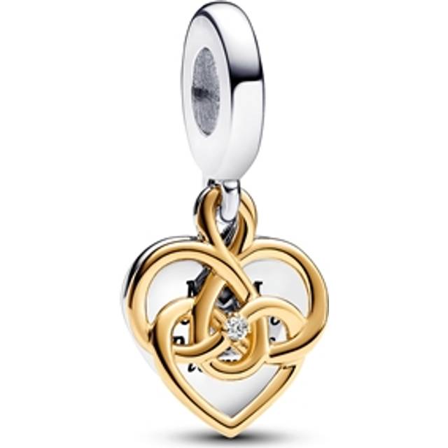 Pandora  Charms Double Engravable Mama Pendant Charm with a Laboratory Created Synthetic Diamond 763237C01