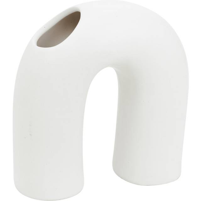 (Small) White Arched U-Shaped Ceramic Vase Flowers Vases