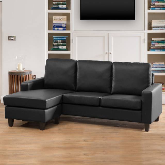 Artemis Home Modena Reversible Corner Sofa - Black, Black