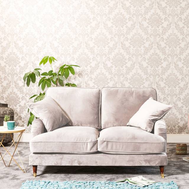 Mackenzie 2 Seater Silver Plush Velvet Sofa - Artemis Home