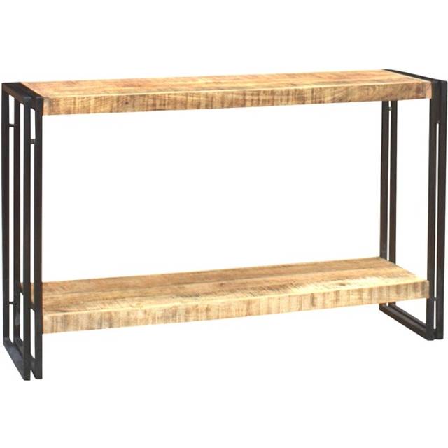 Upcycled Industrial Vintage Console Table - Light Wood - Brown