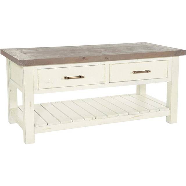 Fwstyle - Cream Coffee Table Reclaimed Pine Upcycled