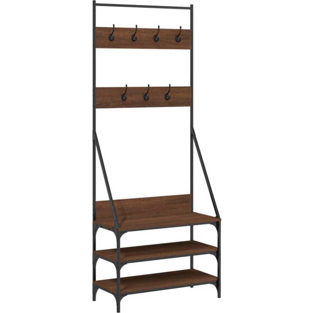 vidaXL Clothes Rack with Shoe Storage Brown Oak 72x34x184 cm