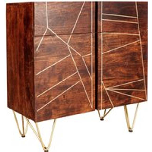 Small Sideboard Dallas Dark Mango - Dark Wood - Brown