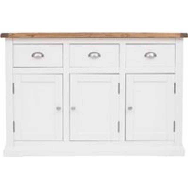 Cosenza 3 Door 3 Drawer Sideboard - White / Chrome Cup
