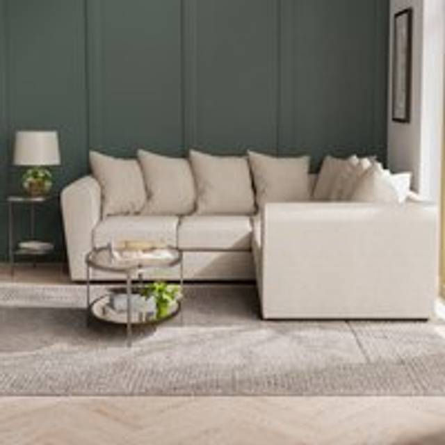 Blake Curved Arm Soft Texture Large Corner Sofa - Soft Texture Natural