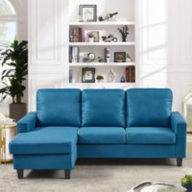 Modbury 3 Seater Teal Reversible Corner Sofa - Artemis Home - Blue