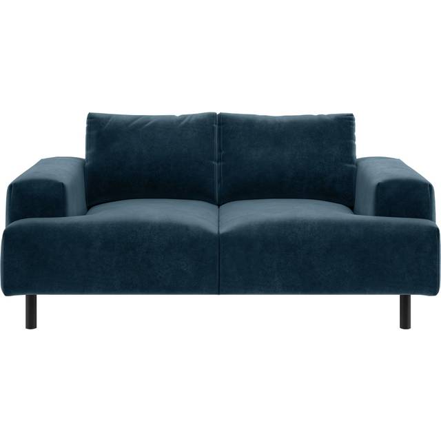 Habitat Julien Velvet 2 Seater Sofa - Navy Blue
